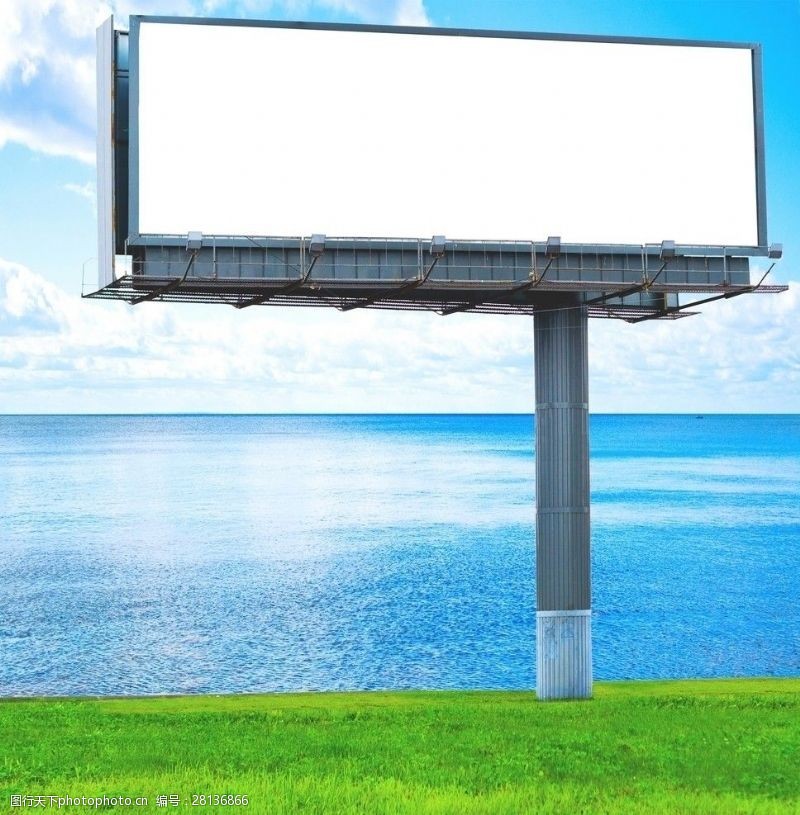 高空空白廣告牌圖片素材